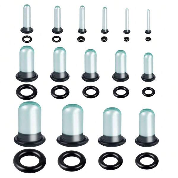 SWANJO 2pcs Glass Ear Gauges Stretching Kit Short Taper Expander 1.6-16mm Stretching Ear Tunnels And Plugs Body Piercing Jewelry