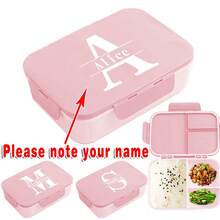 Hộp đựng cơm trưa có tên tùy chỉnh, có nắp, hộp đựng cơm Bento du lịch, bảo quản độ tươi, đựng cơm trưa tự làm, dùng khi cắm trại ngoài trời, đồ dùng nhà bếp, chống rò rỉ, phụ kiện ăn uống, hộp đựng đồ ăn sáng di động cá nhân hóa, đa chức năng, bền, trang trí, có thể tái sử dụng, tinh tế, phong cách, chất lượng cao, nhiều màu sắc, gia đình & sinh hoạt, nhà bếp & phòng ăn, bộ đồ ăn tối tùy chỉnh - Hồng - Xem 1