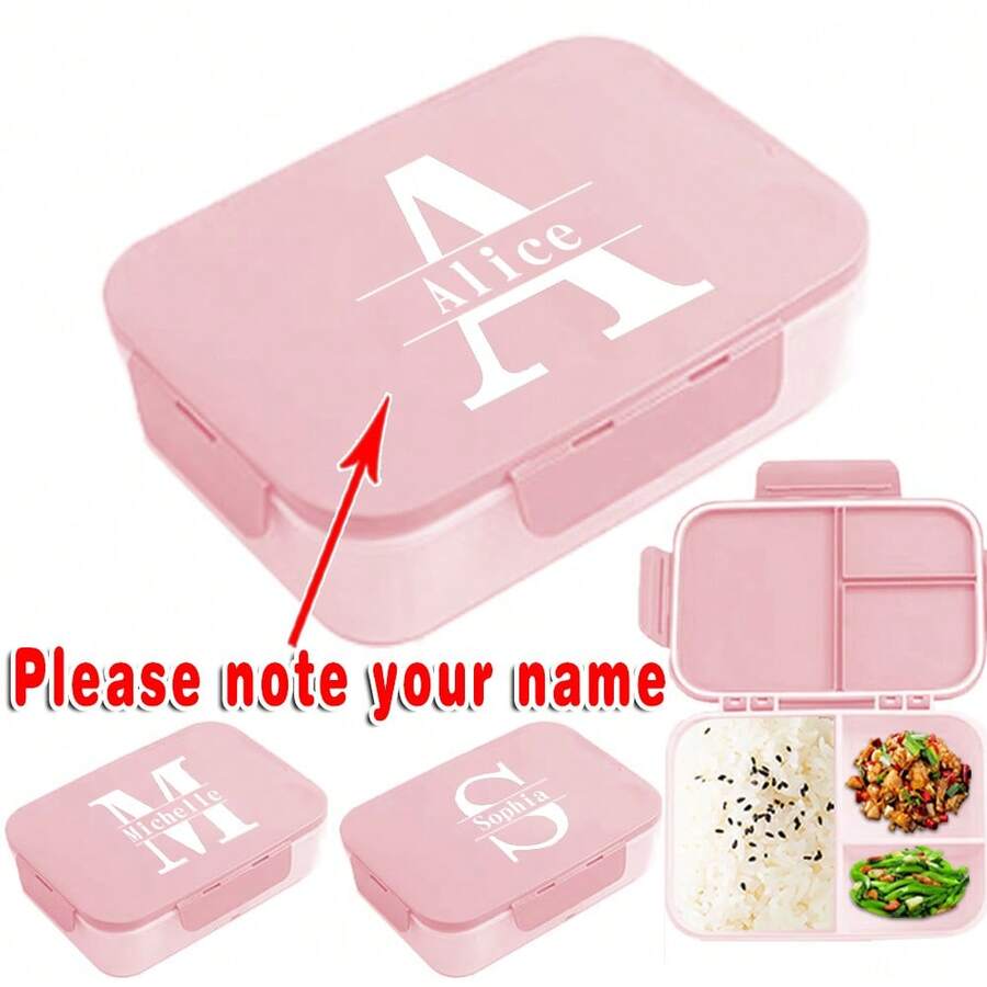 Hộp đựng cơm trưa có tên tùy chỉnh, có nắp, hộp đựng cơm Bento du lịch, bảo quản độ tươi, đựng cơm trưa tự làm, dùng khi cắm trại ngoài trời, đồ dùng nhà bếp, chống rò rỉ, phụ kiện ăn uống, hộp đựng đồ ăn sáng di động cá nhân hóa, đa chức năng, bền, trang trí, có thể tái sử dụng, tinh tế, phong cách, chất lượng cao, nhiều màu sắc, gia đình & sinh hoạt, nhà bếp & phòng ăn, bộ đồ ăn tối tùy chỉnh - Hồng - Xem 1
