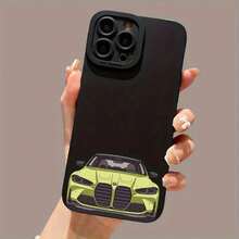 Funda para teléfono Mate con un diseño de automóvil de lujo con ojos, que ofrece 360 ​​grados y es compatible con varios modelos, incluidos 11, 12, 13, 14, 15 Pro, 16, XR, X/XS, 8 Plus, SE y. - Negro - Ver 1