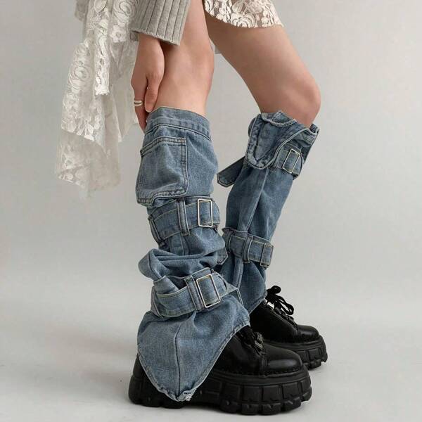 1pc Fashion Leg Warmers, Fits Calf Circumference 38cm, Can Wear With Jeans