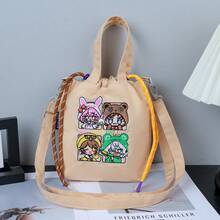 1 Stück neuer Pudel Design Nylon Lässig Umhängetasche, Grau, vielseitige kleine quadratische Umhängetasche für Frauen