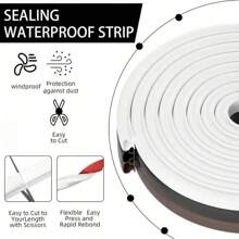 1条6米/3米门密封条 - 自粘橡胶D型泡沫密封条，适用于门窗，隔音防撞胶带 - 彩色 - 查看 9