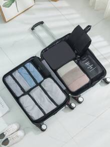 9 piezas de cubos de embalaje para equipaje de viaje, que incluyen bolsas de compresión para zapatos, organizadores de ropa y ropa interior, accesorios de maleta y cajas de embalaje