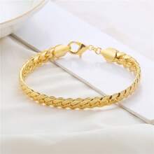 Hot Selling 4mm Wide Rhombus Minimalist Elegant Charm Women's Cuff Bracelet Personalized Snap Curb Chain Bracelet Jewelry