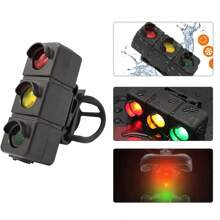1 szt. Tylne światło rowerowe, 3-kolorowe światło ostrzegawcze do jazdy nocnej, ładowane przez USB, czerwone i zielone światło rowerowe
