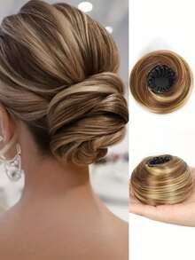 Brownish Black Fake Hair Buns Extensions Bird Nest Hair Clips Hair Accessories Ballet Bun Synthetic Donut Chignon Updo Hairpieces Expandable Bun Fixed Hair Claw Vintage Retractable Ponytail Holder Hairpin Buckles For Women Girls(3Inch)