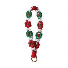 1pc Daisy Flower Cute Polyester Fiber DIY Handmade Wrist Keychain Keyring Phone Lanyard Bag Charm Backpack For School Letter