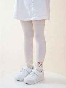 8pcs Kids' Solid Color & Printed Cropped Leggings, Colorful Rainbow Unicorn Tights, Versatile For Spring/Autumn, Can Be Worn Inside Or Outside