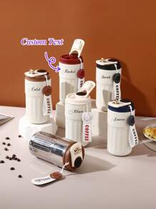 1pc Customized Name Stainless Steel Coffee/Water Tumbler, High-Quality Portable Thermal Cup, Minimalist Style Customizable Easy To Clean, Exquisite,High-Quality Custom,Personalized,Unique Ideal Gifts For Her Her,Boyfriend,Girlfriend,Dad,Mom,Family,Friends,Son,Daughter, - Cup - View 9
