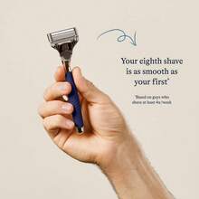 Harry' Chrome Shaving Kit For Men - 2 - Blade Razor With 3 Refill Cartridges, Lubricating Strip, USA - Made - Màu xanh lam - Xem 2