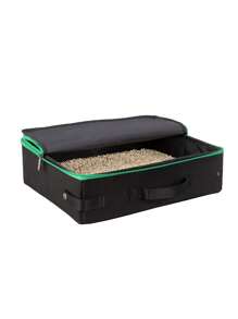 便携式可折叠猫砂盆带盖、手柄和猫砂盘，轻便旅行猫砂盆，猫和小猫必备 - 彩色 - 查看 8