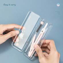 Two Pieces Student Compass Set Under The Cherry Blossom, Metal Drawing And Design, Simple And Fresh, Multi-Functional Compass