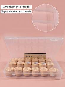 1pc Transparent Plastic Portable Storage Box With Compartments And Lid, Lightweight 3-Compartment Organizer For Manicure Tools, Cleaning Swabs, First Aid Supplies, Perfect For Travel, Home Organization, Dorm Room, Office Desk, Daily Use And Emergency Preparedness - Clear - View 9