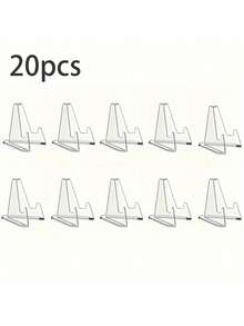 10/20 piezas Soportes de exhibición de caballete ajustable de acrílico transparente - Diseño triangular para un soporte seguro de tarjetas, uso doméstico y comercial, elegante y duradero para tarjetas deportivas, versátil para exhibir artículos pequeños, construcción duradera y resistente, perfecto para minorista, hogar y oficina, soportes de exhibición de acrílico