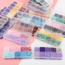 1 盒 10 款 4 毫米玻璃扁珠，DIY 手链、项链、鞋子、帽子、包包、手机链、钥匙扣、工艺品和礼品制作配件 - 10格4mm扁珠(800顆) - 查看 8