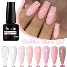 8pcs Rubber Base Gel Nail Polish Set 7ml Nude Pink Glitter Rubber Base Gel Polish Nail Camouflage Color Coat Semi Permanent UV Construction Gel Varnish Soak Off UV Gel Varnish For Nails Manicure Kit Nail Supplies Nail Art Design For Home Salon