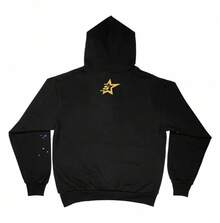 Men's Hip Hop Spider Web Pattern Letter Pattern Harajuku Retro Hoodie Long Sleeve And Pants  For Men And Women - 黑色上衣 - 查看 3