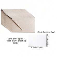 10/20pcs Burlap Kraft Envelopes For Wedding Party Invitations, Letter Mailing, Postcard Envelopes, Vintage Envelopes, Envelope Size 16.5*11cm (6.5*4.3inches), Mailing Supplies