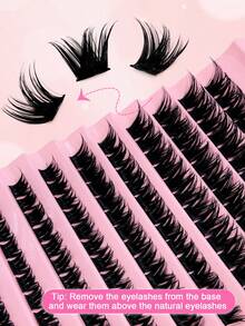 120 Clusters Eyelashes, Thick & Fluffy Wispy Lashes, 0.07mm D Curling False Eyelashes, 8-16mm Mixed Length Faux Mink Individual Eyelashes, Natural Soft Eyelash Extension Cosmetics Suitable For Any Style Lash Clusters, Eyelash Clusters, Individual Eyelashes, Lashes, Fake Lashes - D - View 6