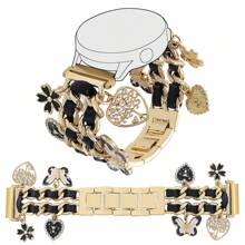 1 件优雅金属表带，带吊坠，兼容三星 Galaxy Watch 7/6/5/4/Active2 Classic（40/44 毫米）、Watch 5 Pro（45 毫米）、Watch 4 Classic（42/46 毫米）、Watch 3（41 毫米）、Watch Active（40 毫米）、Watch 42 毫米链式表带，适合所有 20 毫米宽的智能手表带，配有可调节金属扣（仅限表带） - 彩色 - 查看 18