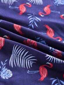 1 Pieza Calzoncillos tipo bóxer para hombre, Calzoncillos para hombre con estampado de flamencos a la moda