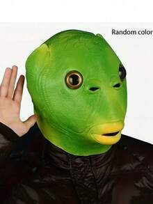 1pc Funny & Creative Prop, Modern Style Fish Head Mask, Adult Party Costume Fish Head Mask, Unisex, Suitable For Easter,Halloween,Carnival, Masquerade Ball, Party & Holiday Amusing Prank Prop [Small Holes May Appear Due To The Thermal Expansion And Contraction Of The Material, Which Is A Normal Phenomenon And Not Related To The Product Quality]