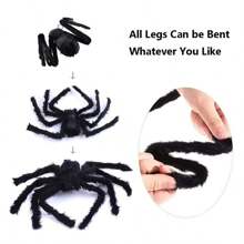 Halloween Plush Spider Web Giant Spider Decorations Fake Spider With Triangular Huge Spider Web For Indoor Outdoor Halloween Decorations Yard Home Costumes Parties Haunted House Autumn Decors