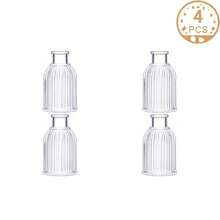 1/2/4/6 件玻璃花瓶，用于中心装饰，透明小号迷你花瓶套装，婚礼派对装饰 - 2.95 可爱散装桌面中心装饰，适用于现代波西米亚风新娘送礼会花店装饰（50 毫升）