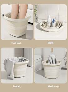 1 Folding Barrel 5L/10L Capacity, Portable Plastic Bucket, Will Not Take Up Too Much Space When Folded, Portable Outdoor Car Fishing Bucket, Home Large-Capacity Dirty Laundry Basket, Laundry Bucket, Foot Soaking Bucket, Multi-Function Folding Folding Bucket, House Organization Storage Box - Multicolor - View 7