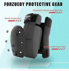 Adult/Kids Knee Pads Elbow Pads Wrist Guards 6 In 1 Protective Gear Set For Inline Roller Skating Skateboarding Scooter BMX Etc. - Black - View 5
