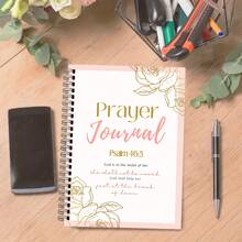 105-Page Prayer Journal With Bible Study & Gratitude Tracker - Spiral Bound Spiritual Growth Daily Planner, Psalm 46:5 Theme, Rose Design, Affirmation & Reflection Pages, Floral Cover