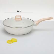 不粘陶瓷炊具套装，电磁炉不粘花岗岩烹饪套装，包括煎锅，煎锅，汤锅和奶锅，厨房烹饪套装，带凉爽手柄以保持凉爽，白色花岗岩涂层， - 彩色 - 查看 18