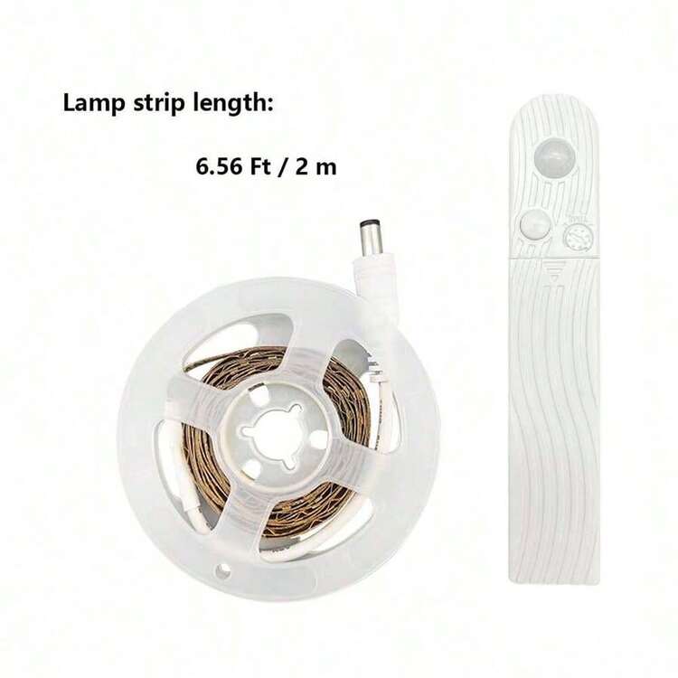 Set de 1 tira de luz LED de 3.28FT~16.4FT en color blanco cálido/frío con sensor de movimiento, tiras de luz inteligentes con detección del Body humano, interruptores de inducción fáciles de usar, adecuado para dormitorios, escaleras, entradas, armarios, gabinetes y salas de estudio (sin pilas) - monocromo - Añade 9