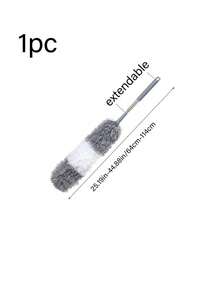 1 pieza Plumero extensible de microfibra súper con mango de acero inoxidable y varilla telescópica, cepillo de limpieza de polvo de fibra para el hogar, plumero retráctil, ideal para limpiar techos, ventiladores y muebles, para uso doméstico