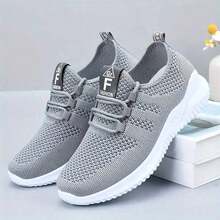 2025 New Women's Breathable Mesh Running Shoes - Lightweight Casual Sports Shoes. With Stable Support, Soft Rubber Sole And Solid Color Design, They Are Suitable Walking, Jogging And Daily Wear. They Are Fashionable And Comfortable Shoes. - Grey - View 3
