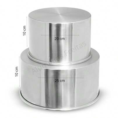 Formas de Alumínio para Bolo Altas – Kit com 2 Peças – Diâmetros Variados