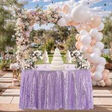 2pcs 50-Inch Round Tablecloth, Rose Gold Sequin Tablecloth, Glitter Tablecloth For Wedding, Holiday, Party, Restaurant, Engagement, Home, Outdoor, Dessert Table, Ceremony Decor - Multicolor - View 11