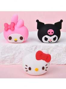 3 件装可爱 Sanrio 卡通学生卷笔刀和铅笔刀，开学季用品，用于学校用品，返校 - 彩色 - 查看 2