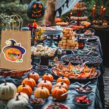 Custom Baking Packaging Bags, Halloween Trick Or Treat Bags, Halloween Baking Storage Bags, Pumpkin Baking Packaging Bags, Ghost Baking Packaging Bags, Candy Packaging Bags, Gift Packaging Bags, Gift Tote Bags, Halloween, Party, Gathering, Holiday, Restaurant - Halloween - View 10