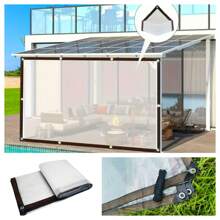 Heavy Duty Transparent Waterproof Canvas - PE Outdoor Covering With Eyelets, Ropes And Straps, Resistant To UV, Wind, Rain And Snow - Suitable For Patios, Pool Fences, Greenhouses, Camping, Construction - High Definition Visibility And Quick Dry Design, Reinforced Edges, Tear-Resistant Fabric, Home Renovation