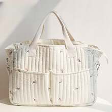 2025 Neuer koreanischer Reisebeutel für Mütter mit großer Kapazität, geeignet auch für Väter; Nützliches Design mit Mehrfachtaschen und funktionalen Fächern zur Aufbewahrung verschiedener Babyartikel; Reißverschluss-Klappe oben für einfachen Zugriff auf Kleidung und Artikel; verziert mit süßem Bären-Patch Dekor für zusätzlichen Spaß