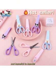 1 把 Sanrio Kuromi 剪刀，适用于学生手工剪纸，可爱时尚，便携式 DIY 剪纸工具，带保护套，学生文具 - 均碼 - 查看 2
