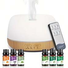 300ml Essential Oil Diffuser, UltrasonicAromatherapy Oil Humidifier With Remote Control And 7 Colors Lights 2 Mist Mode For Home