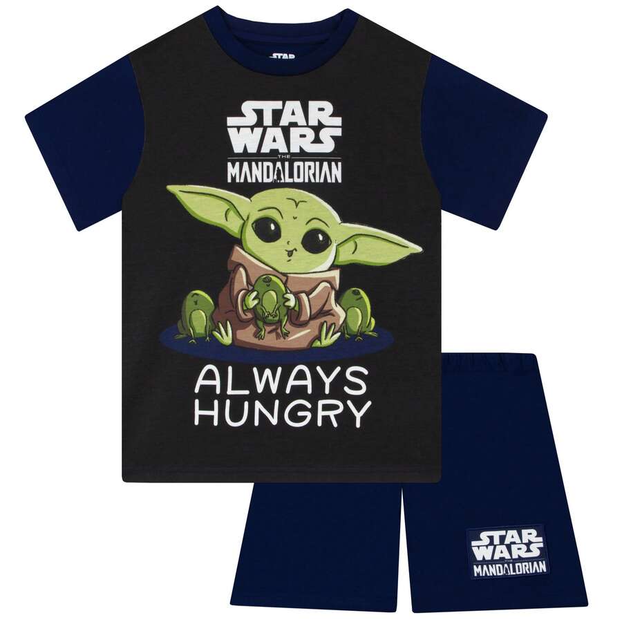 Star Wars Pyjamas, Grogu Boys Pyjamas, Mandalorian Short Pjs For Boys - Blue - View 1
