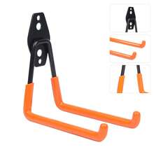 2pcs Heavy Duty Metal Hooks, Reinforced Specialty Hanging Rack, Warehouse Hardware Tool Storage Hanger, Suitable For Bicycle, Pipe, Skateboard, Ladder, Metal Cable Wall Mount Organizer Space-Saving Multi-Purpose Adjustable Stackable Portable