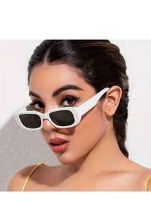 2pcs Retro Classic Oversized Fashion Glasses For Teens - Black And White Round Lenses, Durable PC Frame, Stylish Decorative Glasses For Casual Wear, Fashion Glasses For Teens, Playful Glasses, Polyacrylic Lenses - 白色 - 查看 1