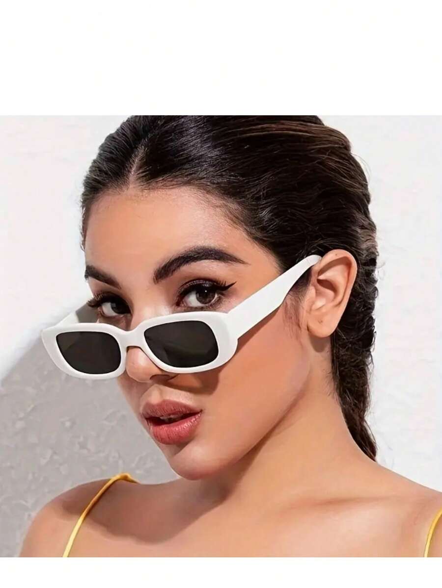 2pcs Retro Classic Oversized Fashion Glasses For Teens - Black And White Round Lenses, Durable PC Frame, Stylish Decorative Glasses For Casual Wear, Fashion Glasses For Teens, Playful Glasses, Polyacrylic Lenses - 白色 - 查看 1
