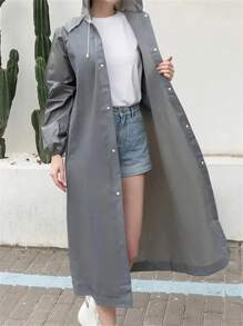 Impermeable de 1pz 3pz 5pz, Impermeable portátil, Poncho de lluvia reutilizable, Impermeable de emergencia, Elegante impermeable de EVA engrosado para adultos, Poncho impermeable de viaje abierto, Impermeable de alta calidad con capucha y cordón - Multicolor - Ver 1