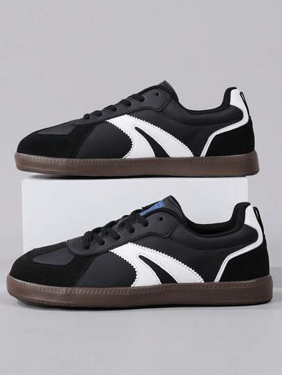 男士四季休闲平底鞋，轻便软底运动鞋，圆头系带舒适复古休闲鞋